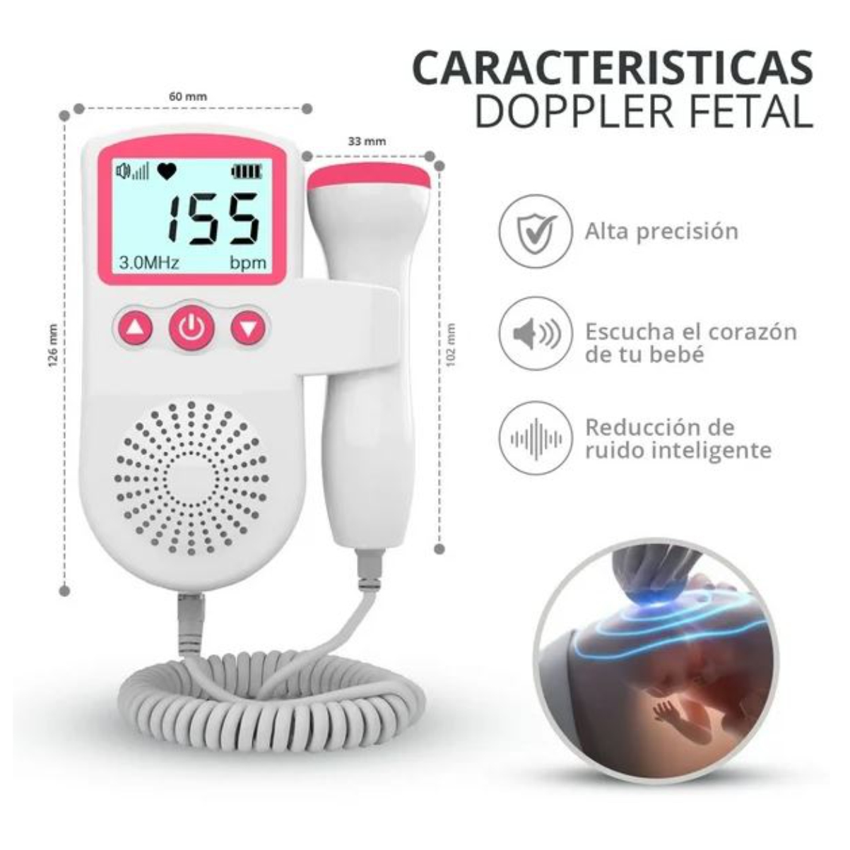 Monitor Fetal Doppler Ultrasonido bebe - Image 5