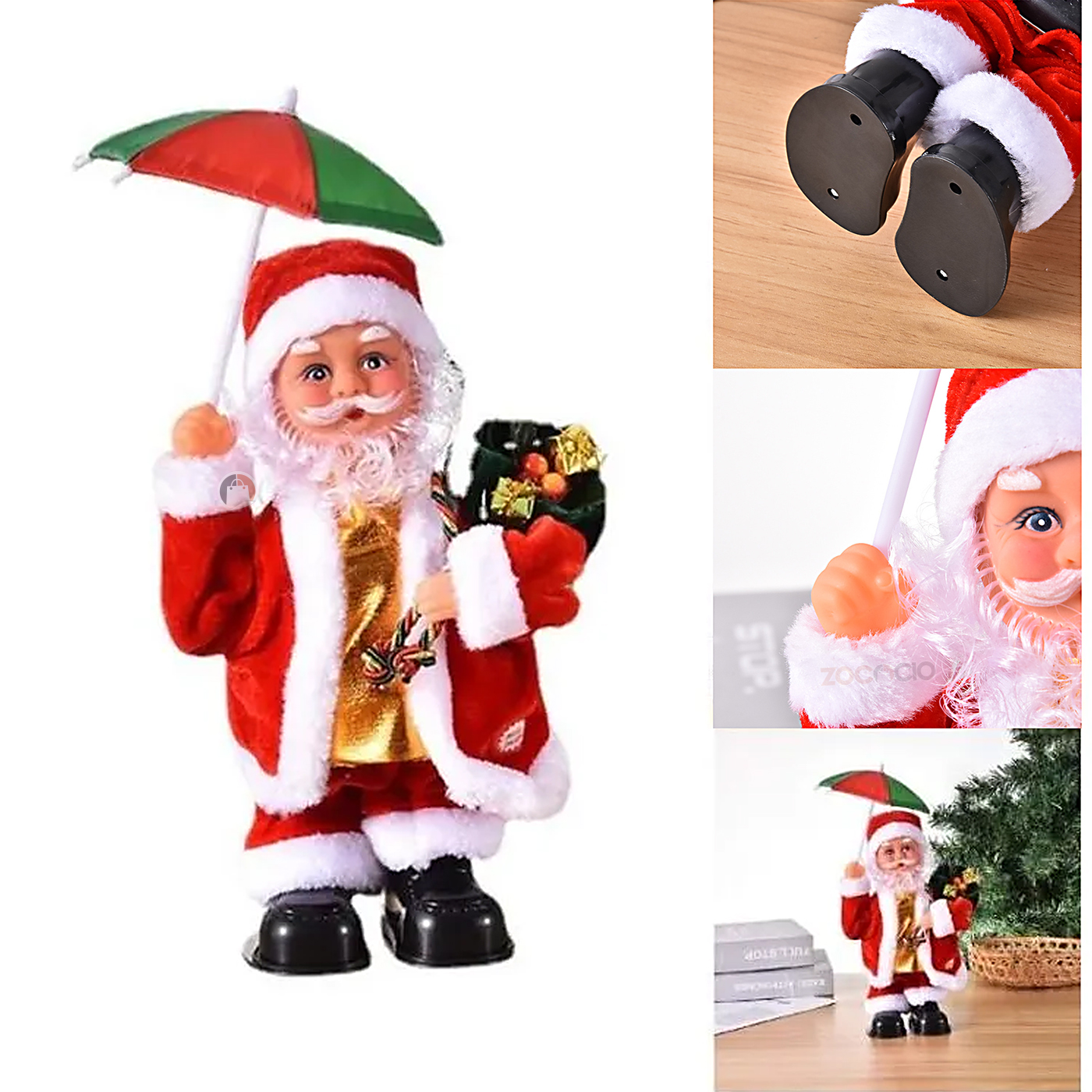 Papa Noel Baila Con Sombrilla y Sonidos