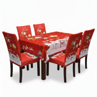 Set mantel + 6 fundas sillas NAVIDAD