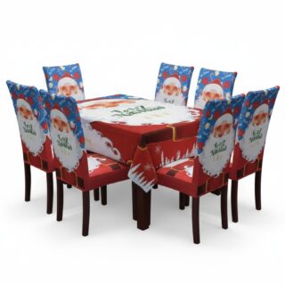 Set mantel + 6 fundas sillas NAVIDAD