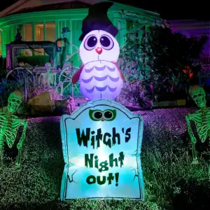 Inflable Halloween Búho Tumba 1.2m Luces