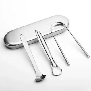 Kit Raspador de Lengua Acero 3 Piezas
