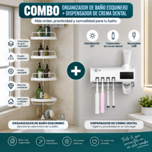 Orga. baño esquinero + Dispensador crema