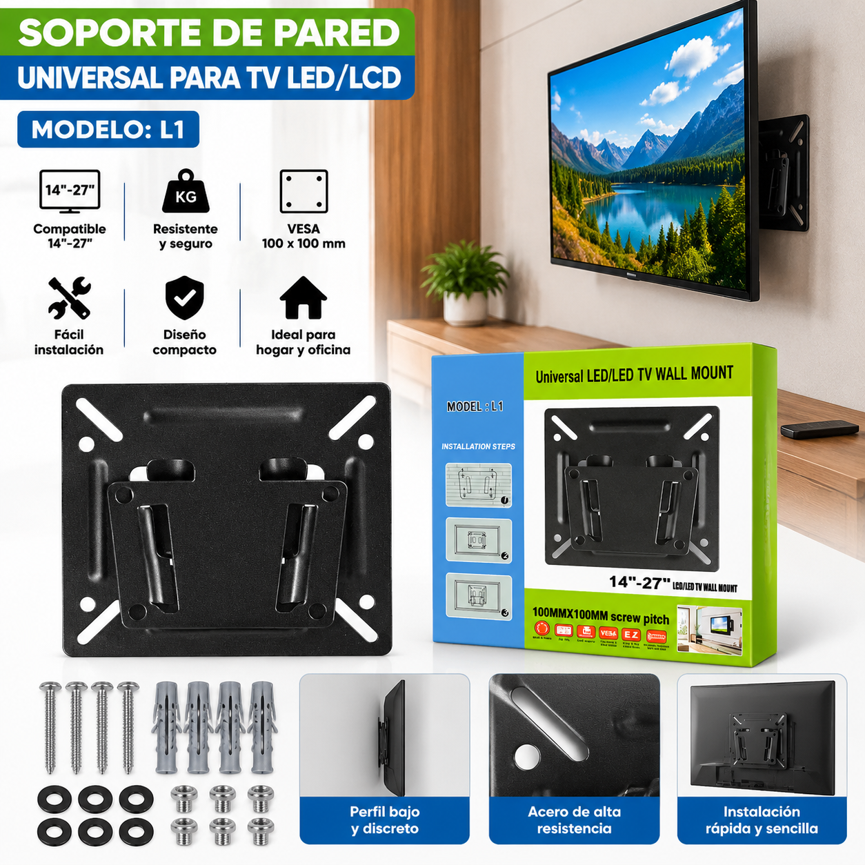 SOPORTE PARA PANTALLAS DE 14-27 PULGADAS