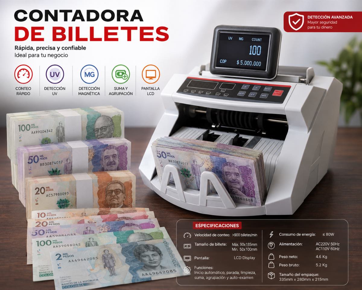 CONTADOR DE BILLETES CON PANTALLA 2108