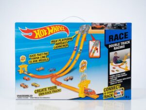 Pista hot wheels doble con lanzador