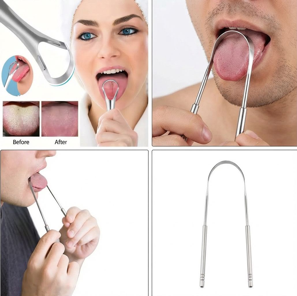 Kit Raspador de Lengua Acero 3 Piezas