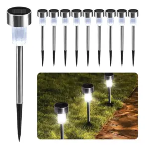 Luz Para Jardín Bombillos Panel Solar x9