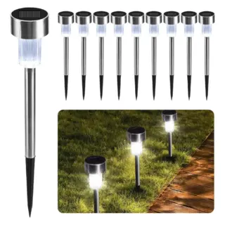 Luz Para Jardín Bombillos Panel Solar x9
