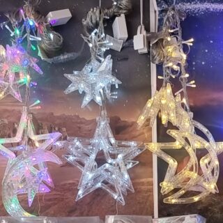 LUCES NAVIDAD CASCADA LUNA Y ESTRELLA 3M