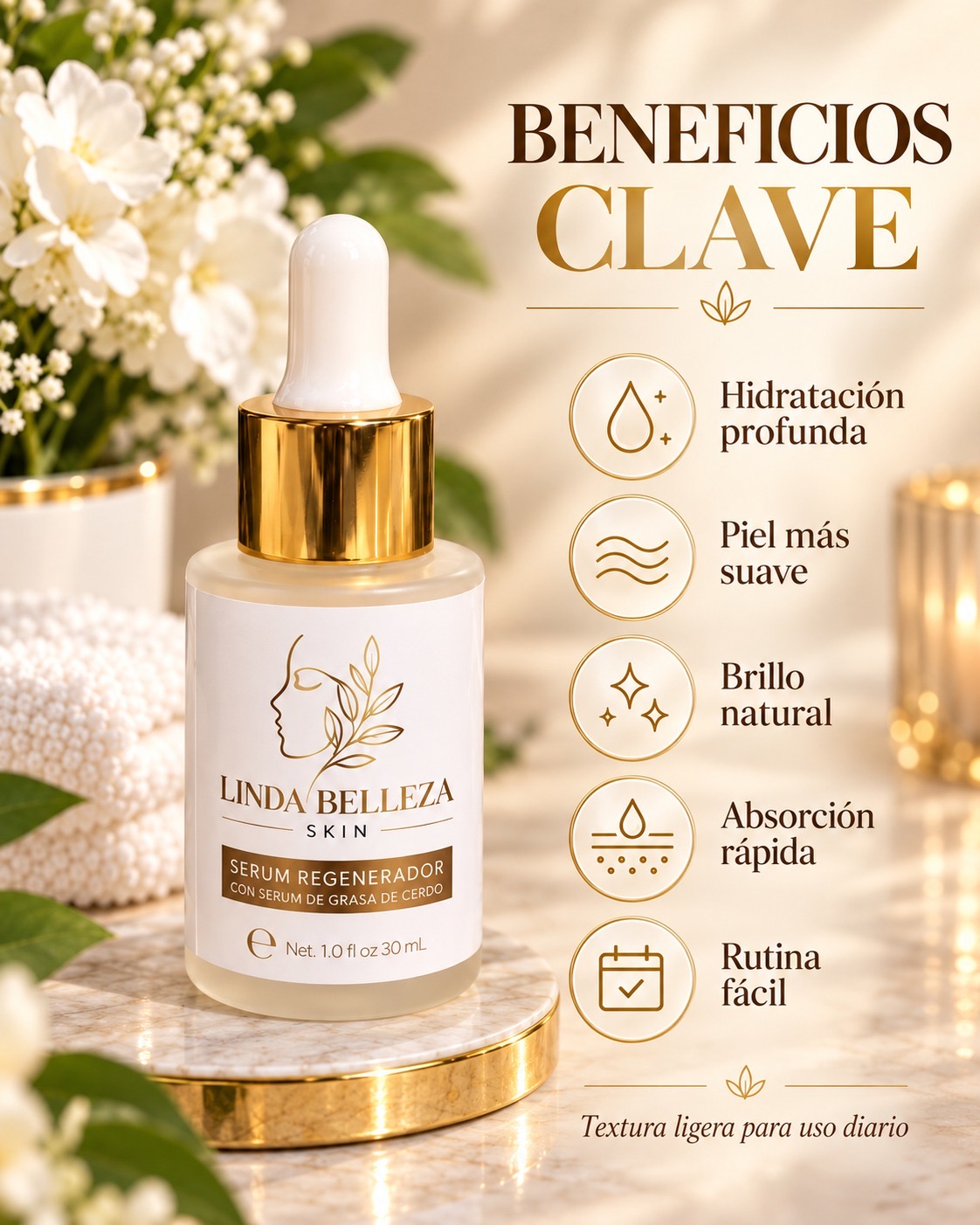 SERUM FACIAL REGENERADOR LINDA BELLEZA
