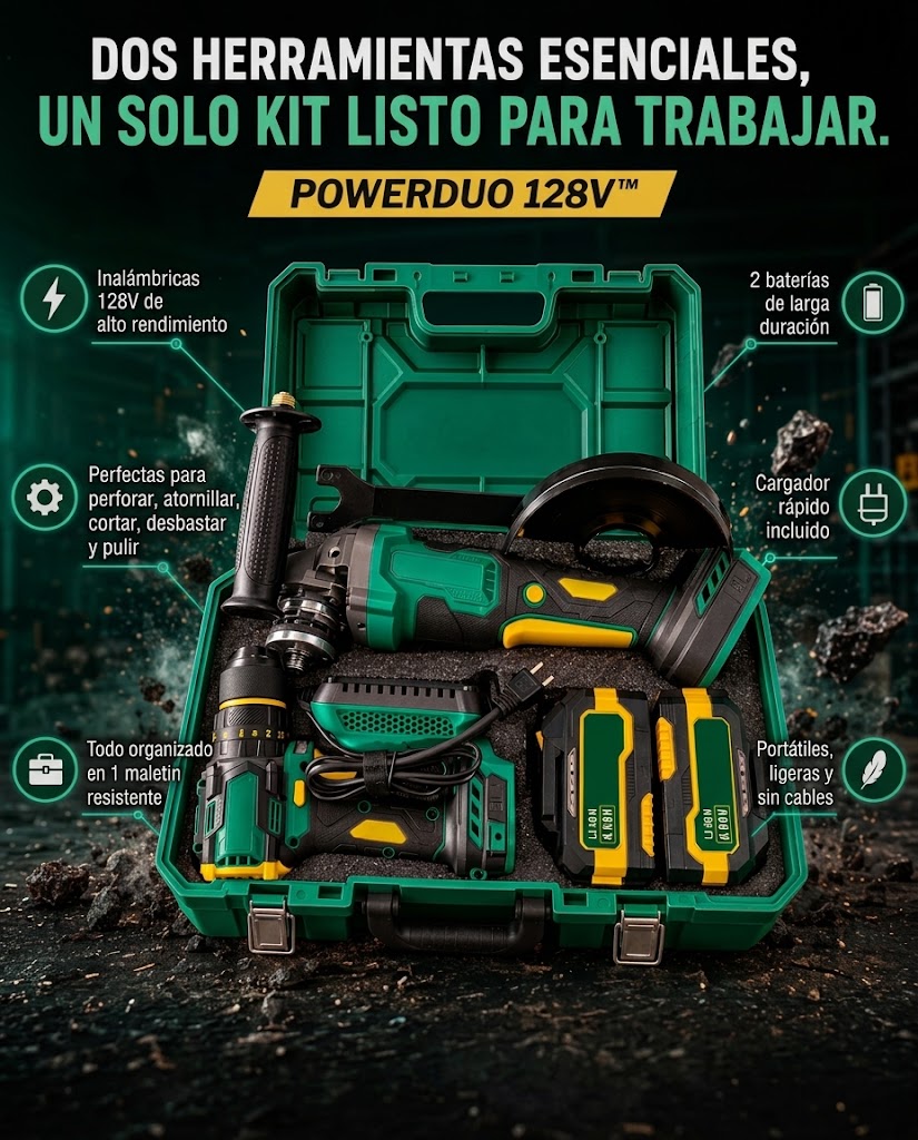 combo verde taladro y pulidora